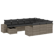 Set Divani da Giardino 11 pz con Cuscini in Polyrattan Grigiocod mxl 88772