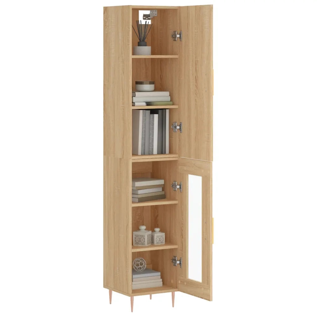 Credenza-Buffet-Armadio da cucina Rovere Sonoma 34,5x34x180 cm in Legno Multistrato 985192