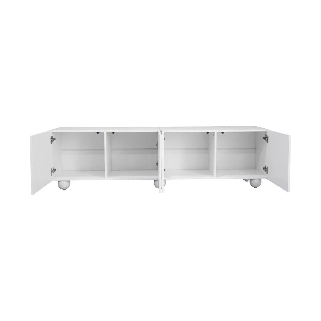 Mobile TV moderno - Zephmum- 180.5x38x50 cm- Bianco- Design unico