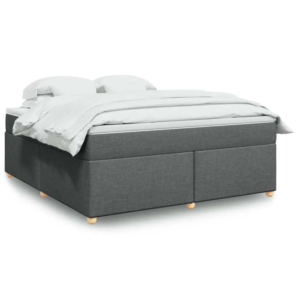 vidaXL Giroletto a Molle con Materasso Grigio Scuro 180x200 cm Tessuto