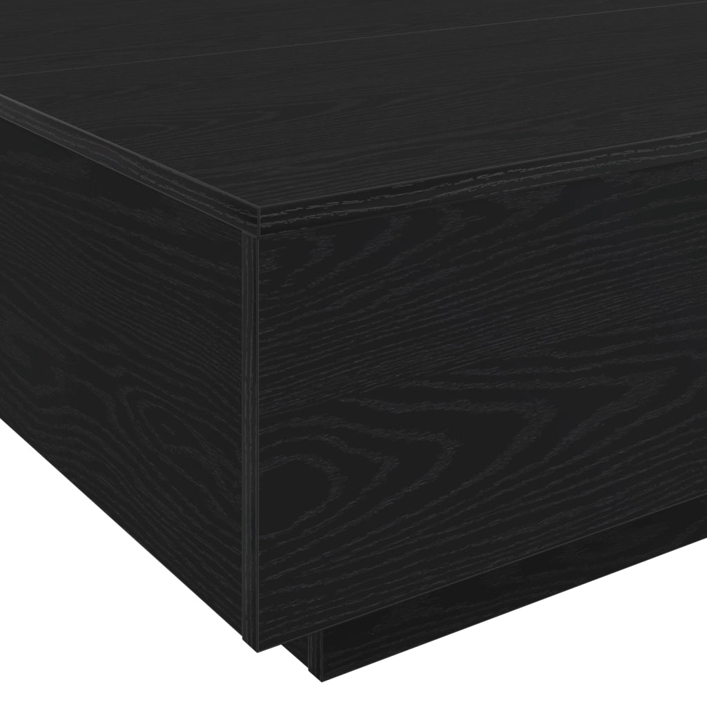 Tavolino da caffÃ¨  con luci LED Finitura in rovere nero 80x80x31 cm