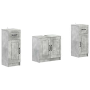 Set di Armadi da Bagno da 2 Pezzi UTRECHT Grigio Cemento 3418056