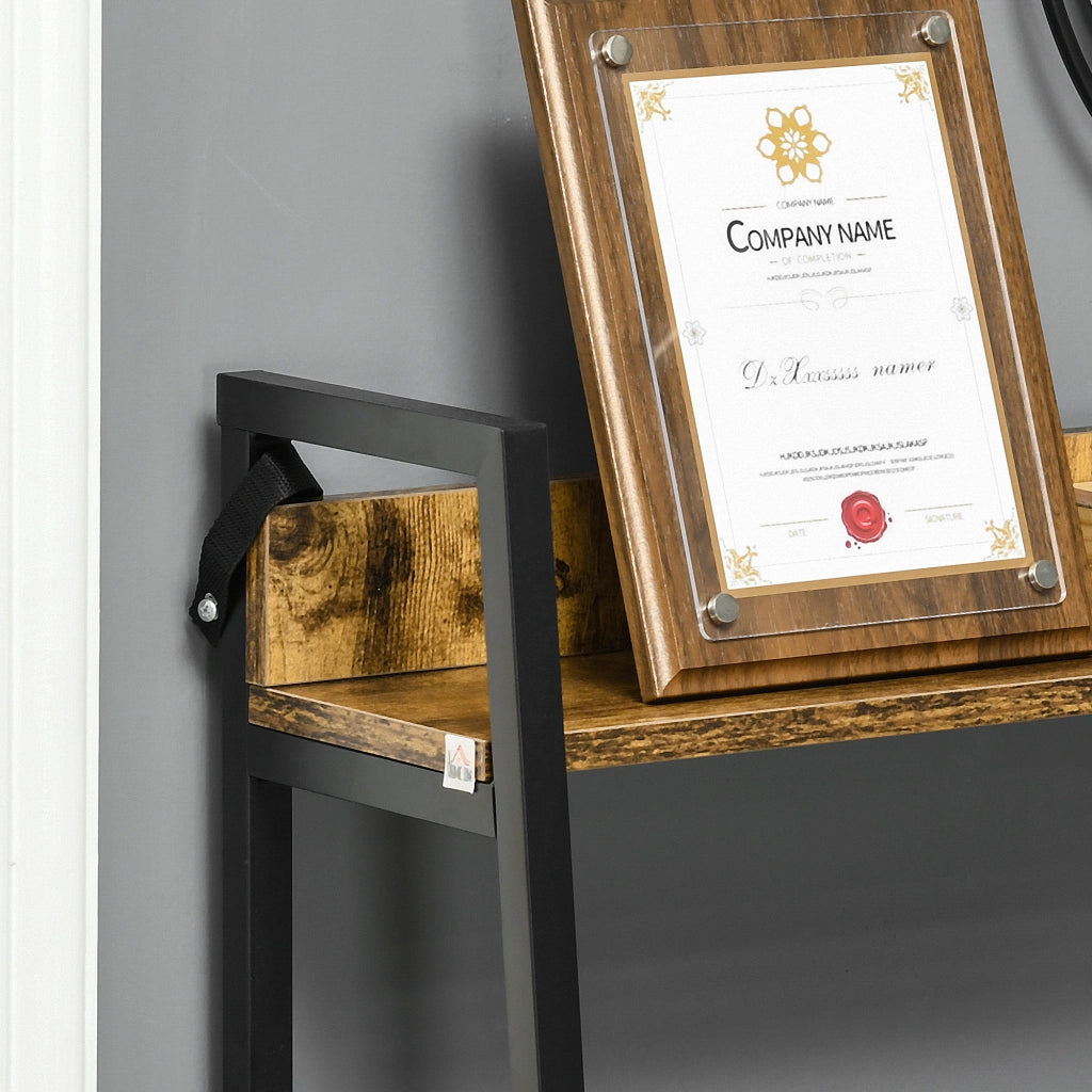 Libreria Scaffale 5 Livelli Stile Industriale ¨C Zephmum ¨C Legno Rovere 70x35x150 cm