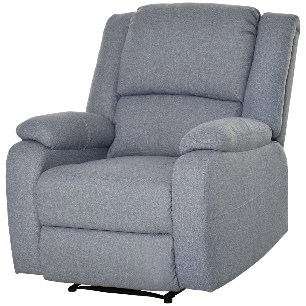 Poltrona Relax Reclinabile con Poggiapiedi ¨C Zephmum ¨C Tessuto Grigio Chiaro