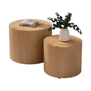 TAVOLO SET DA 2 PEZZI Ø 48/38 CM LEGNO NATURALE