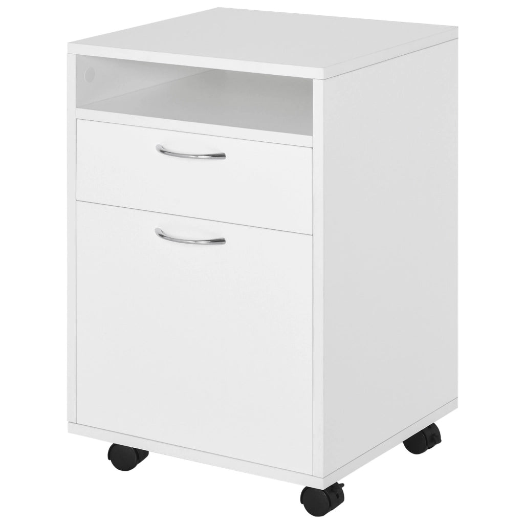 Scrivania con cassetti e ruote ¨C zephmum ¨C bianco 80x50x75 cm