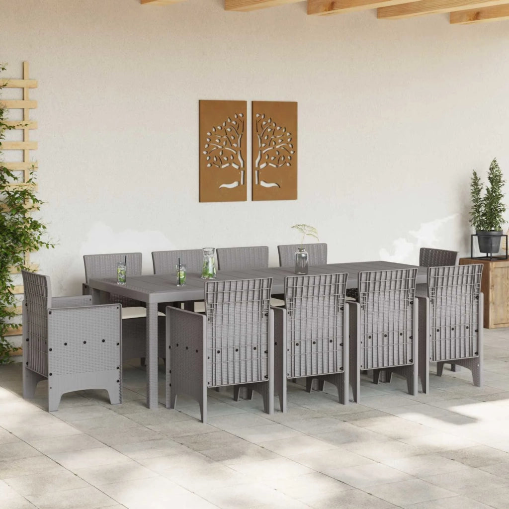 Set da Pranzo per Giardino 11 pcs Grigio chiaro Polipropilene 3378611