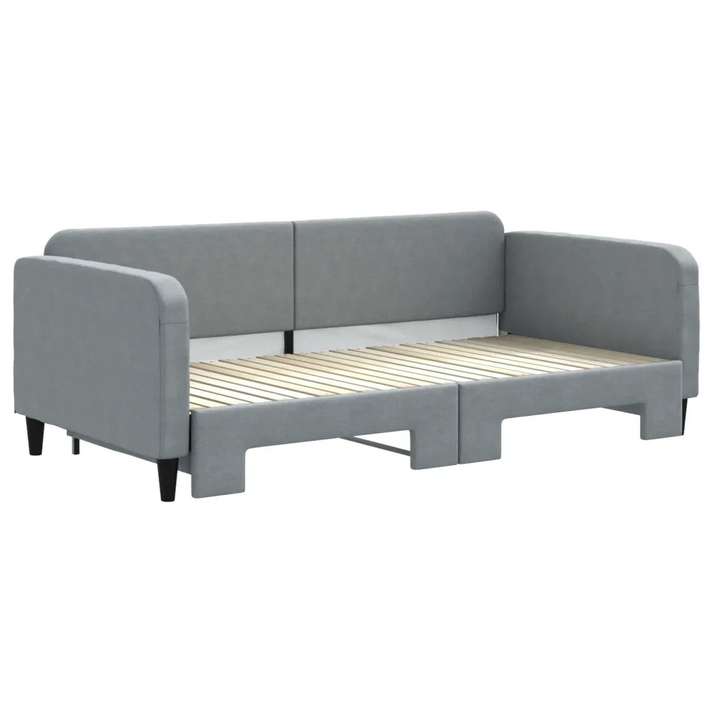 Divano Letto con Letto Estraibile Grigio Chiaro 100x200 Tessuto 3196821