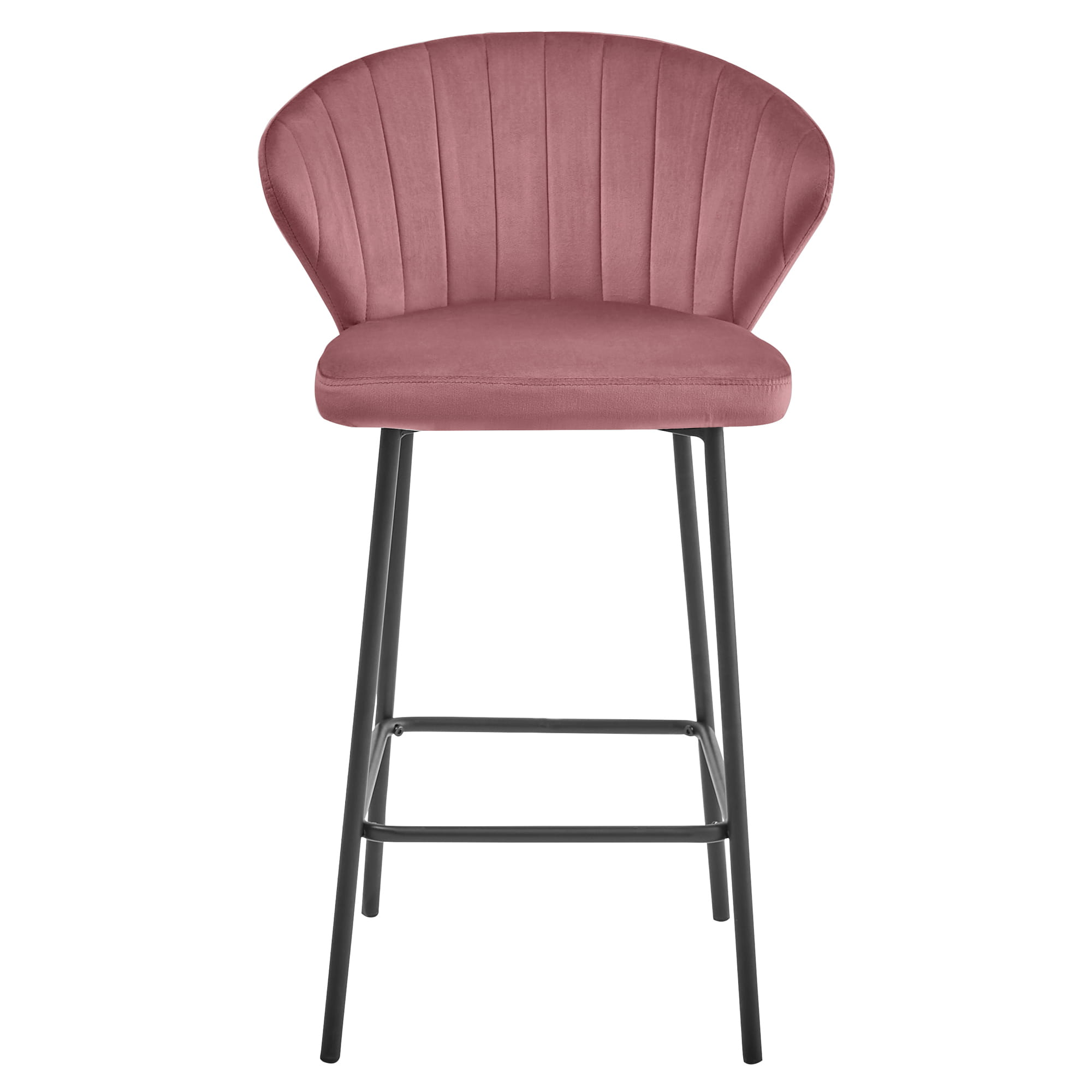 Sgabello Valora GATTA in velluto rosa scuro, design moderno per cucina x4