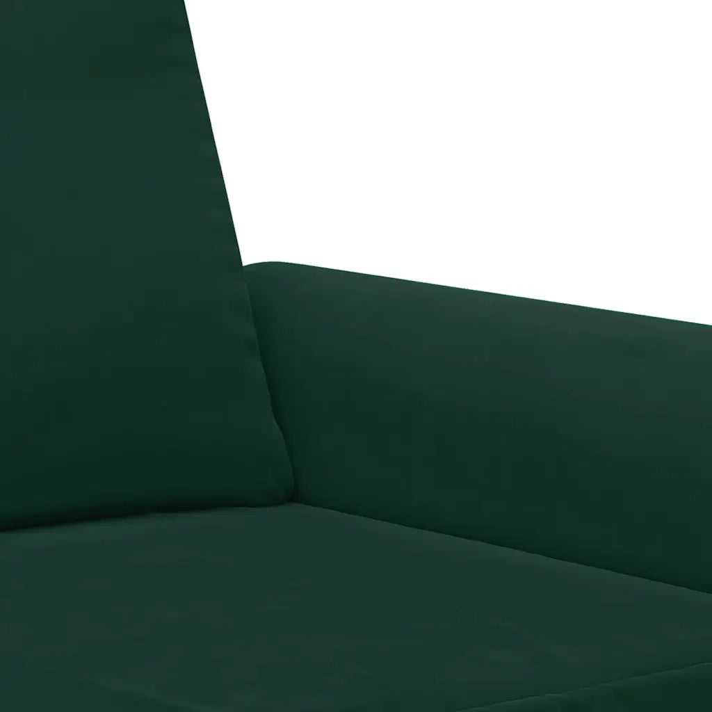 Set di Divani 3 pz con Cuscini Verde Scuro in Velluto