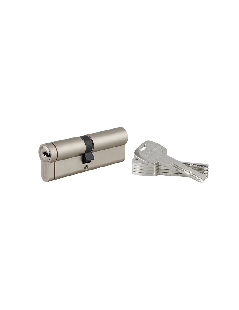 Cilindro europeo Transit 1 50 x 50 mm, nichelato, funzione emergenza, 5 chiavi – THIRARD