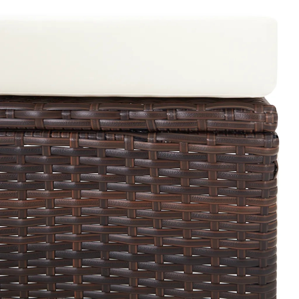 Sedia da Giardino-Sedia da esterno Reclinabile con Cuscino in Polyrattan Marrone