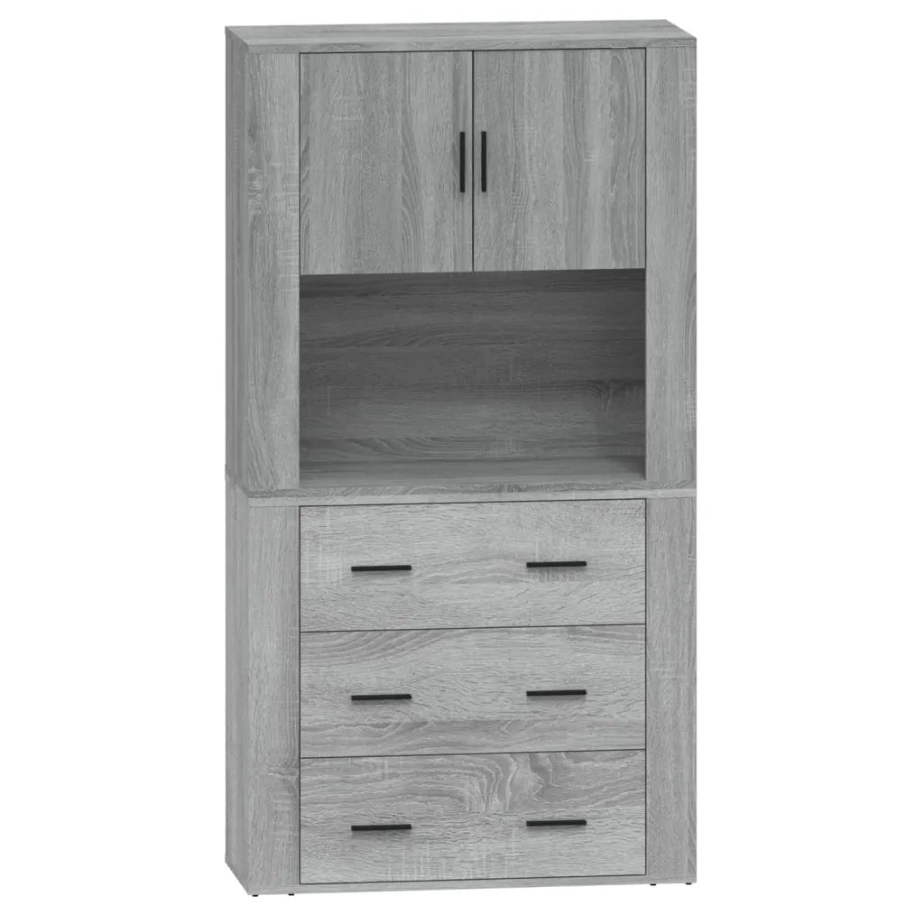 Credenza | Madia | Buffet da pranzo | Armadio da pranzo Grigio Sonoma in Legno Multistrato