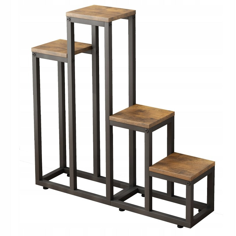 Supporto per piante marrone con misure 68x17x67 cm, ideale per il balcone.