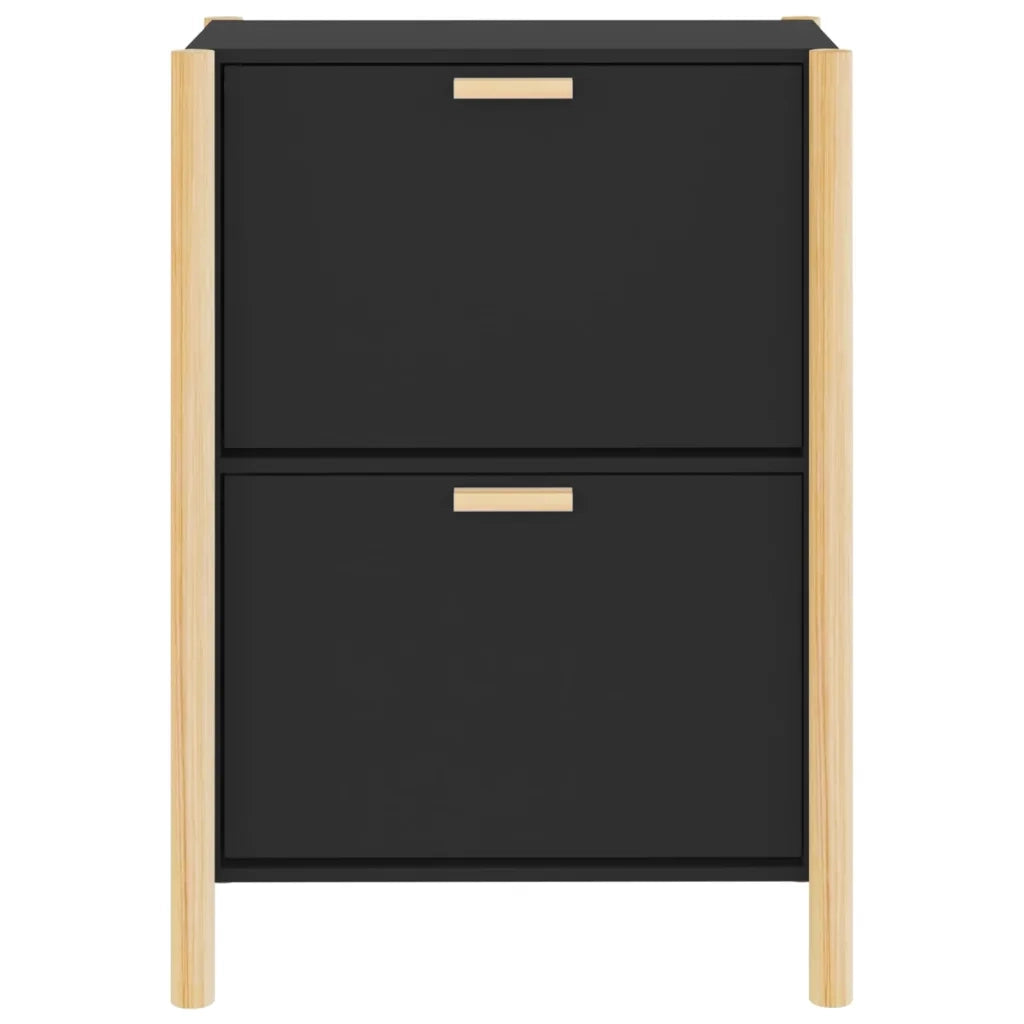 Scarpiera Nera 57,5x33x80 cm in Legno Multistrato 345685