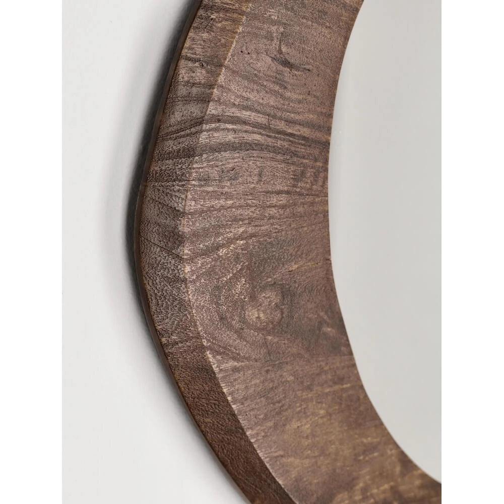 Specchio da Parete con Cornice in Legno di Mango Forma Organica - PAULINA