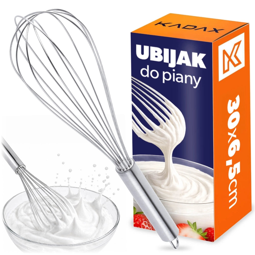 Frusta KADAX per uova, frusta in schiuma, frusta da cucina in acciaio, 30 cm