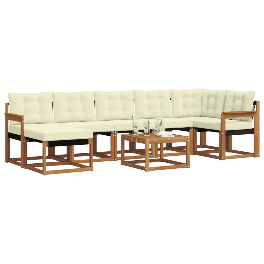 Set di divani da esterno con cuscino 8 pcs Naturale e Crema 3368897