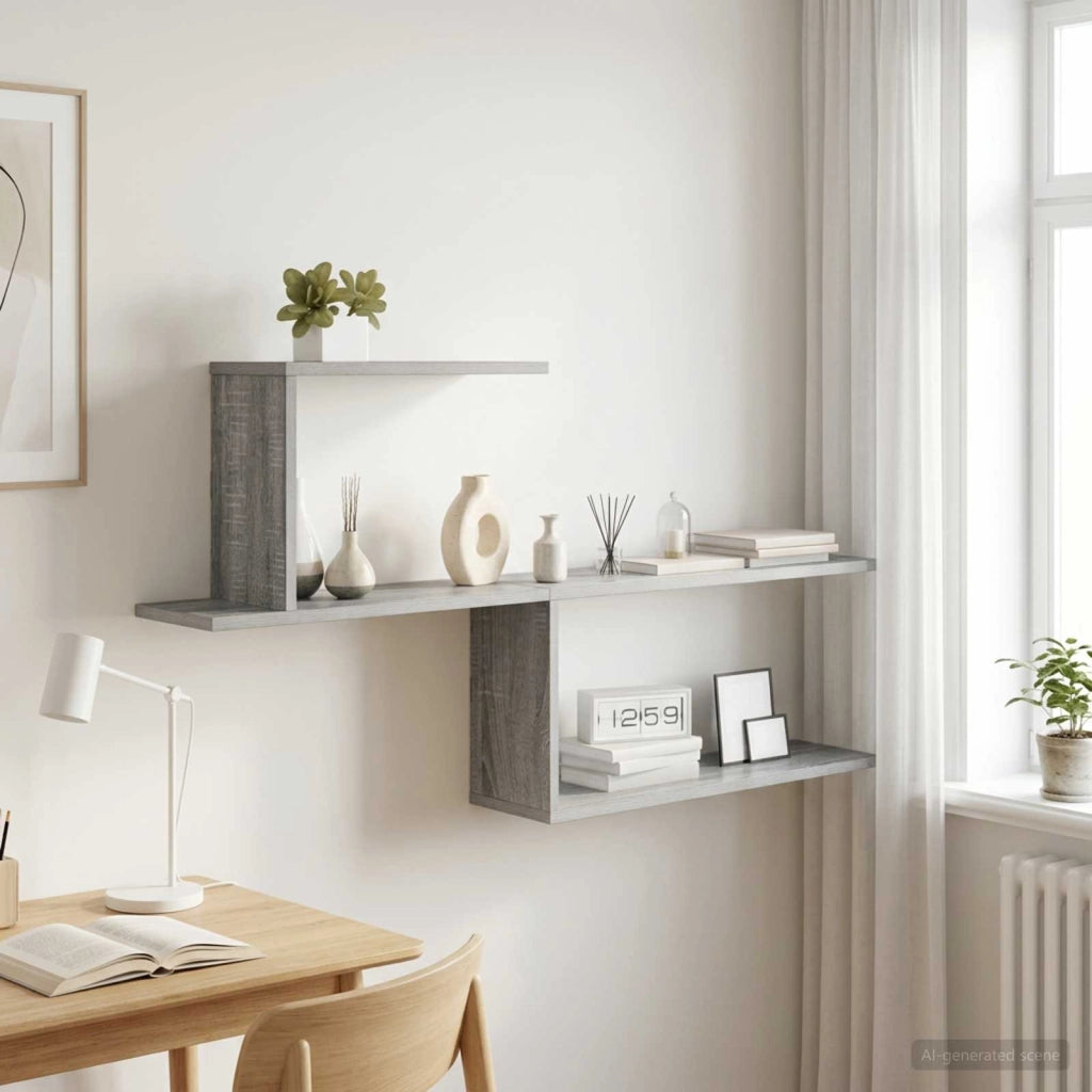 Scaffale da parete Sonoma grigio 122 x 18 x 60 cm 8012185