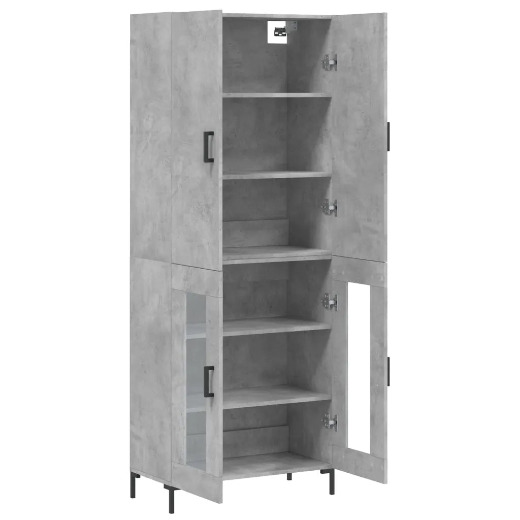 Credenza Grigio Cemento 69,5x34x180 cm in Legno Multistrato 3195735