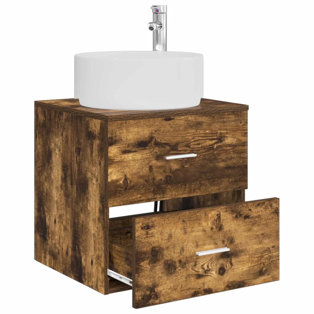 Mobile Lavabo da Parete Rovere Fumo 49,5 x 44,5 x 65,5 cm 890322