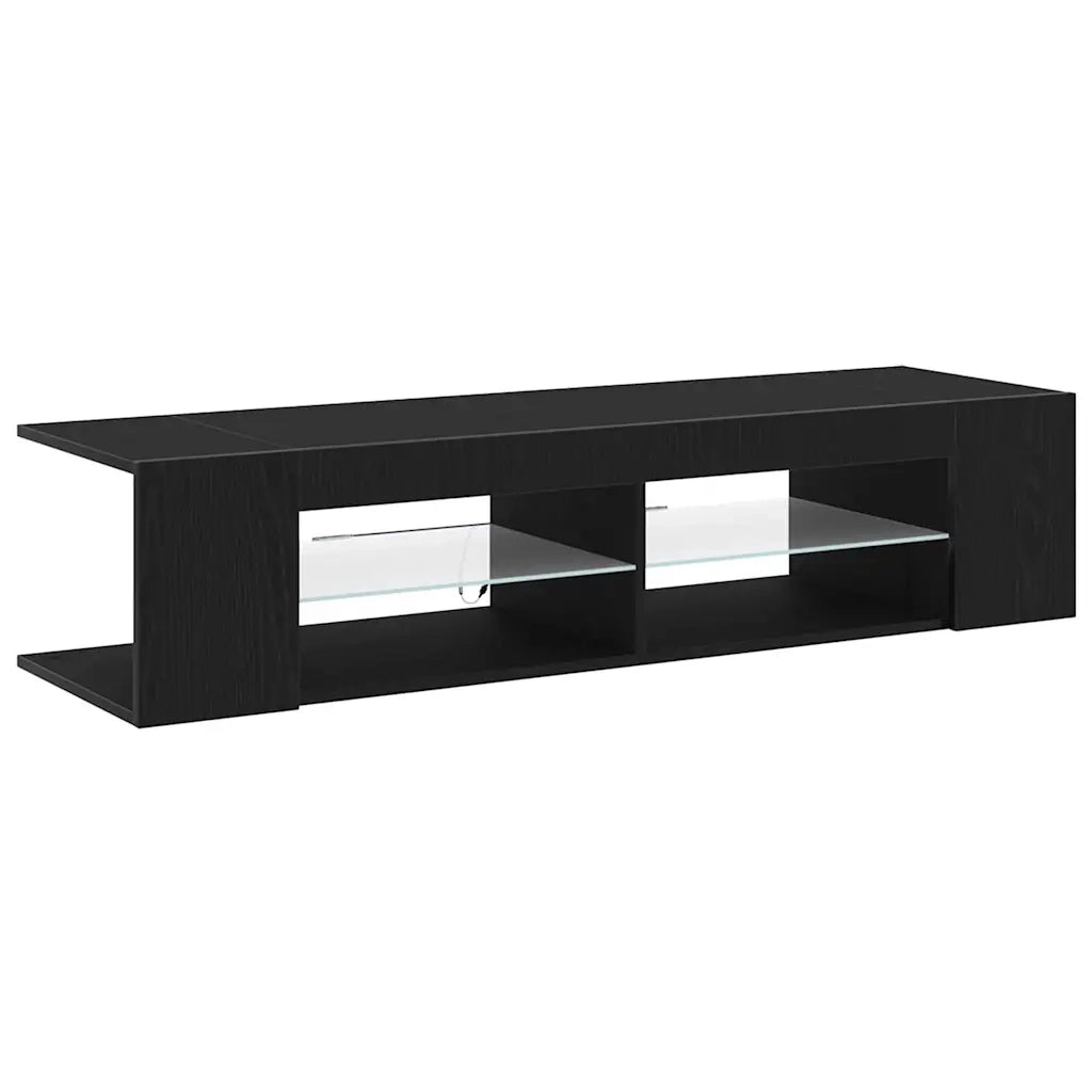 Mobile TV Rovere Nero 135 x 39 x 30 cm Legno multistrato 862561