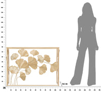 Console in Ferro Leaf 108x36,5x80 cm in Ferro MDF e Specchio Oro