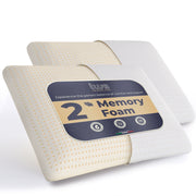 Set da 2 Guanciali Memory Foam 40 x 70 cm | Altezza 11 cm | Cuscini Cervicale Ipoallergenici, Ergonomici e Traspiranti | Funzione Antisoffoco e Rinfrescante