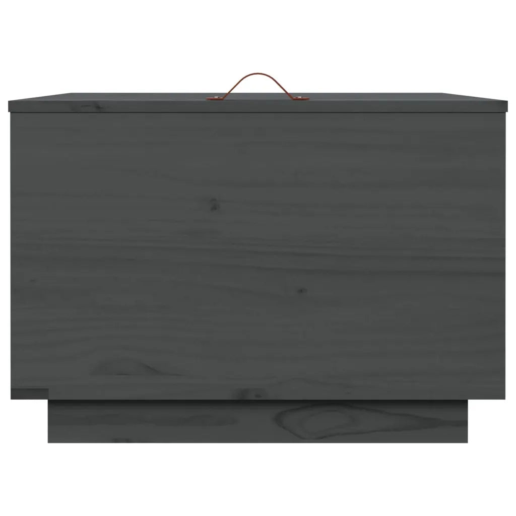 Contenitori Portaoggetti Coperchi 3pz Grigi Legno Massello Pino 818247