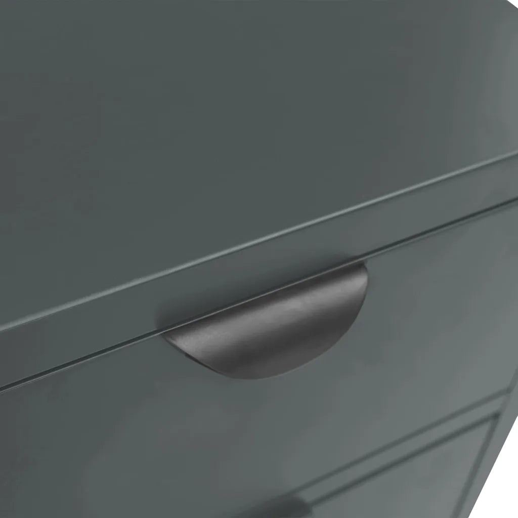 Credenza Antracite 75x35x70 cm in Acciaio e Vetro Temperato 336075