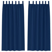 Tende Oscuranti | Tende Blackout con Anelli 2 pz Blu Scuro 260 x 140 cm