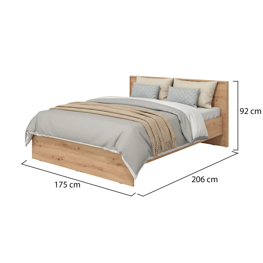Letto Matrimoniale Gamalero, Letto Matrimoniale Dimensione Materasso 160x200 cm, Marrone Rovere Nodi