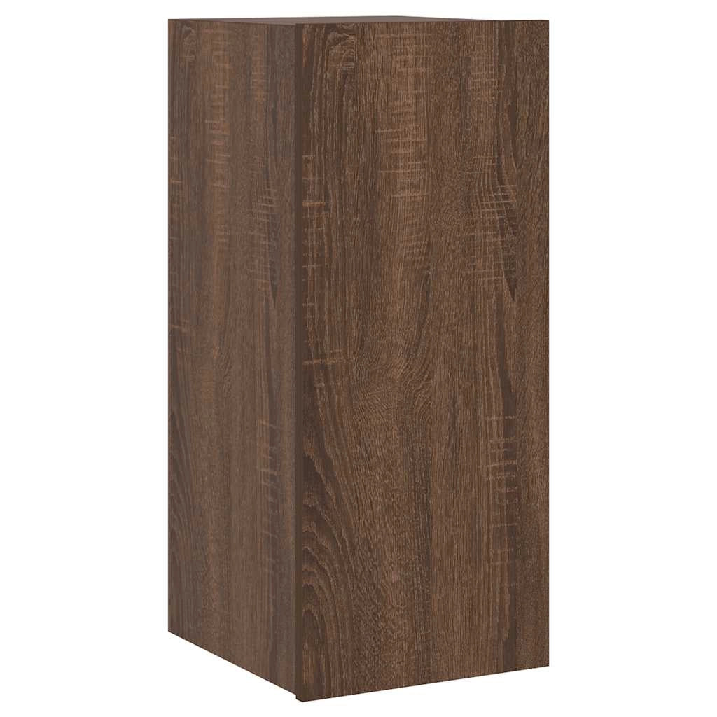 Mobile TV a Parete con Luci LED Rovere Marrone 30,5x35x70 cmcod mxl 134179
