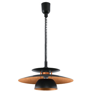 Lampadario A Sospensione Moderno Brenda Policarbonato Nero Rame 1 Luce E27