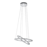 Lampadario A Sospensione Contemporaneo Varrazo Acciaio Cromo 1 Luce Led 29W