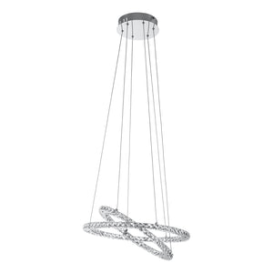 Lampadario A Sospensione Contemporaneo Varrazo Acciaio Cromo 1 Luce Led 29W