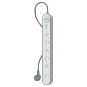 Presa multipla a 6 vie Tipo E 1120J 1,5 m con protezione contro i fulmini Bianco / Grigio Force Power