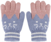 Manopole per bambini - caldo - antiscivolo - intrecciato - unisex - 3-8 anni - morbide e elastiche - guanti invernali