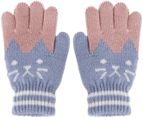 Manopole per bambini - caldo - antiscivolo - intrecciato - unisex - 3-8 anni - morbide e elastiche - guanti invernali