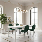 Tavolo da pranzo allungabile bianco Belfort 130-210x80 cm fino a 8 posti Made in Italy | Duzzle
