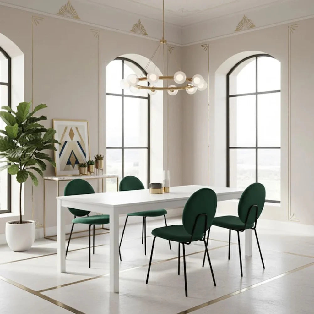 Tavolo da pranzo allungabile bianco Belfort 130-210x80 cm fino a 8 posti Made in Italy | Duzzle