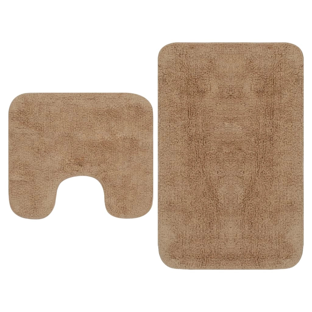 Tappeto da bagno in tessuto beige 2 pezzi 02_0005756