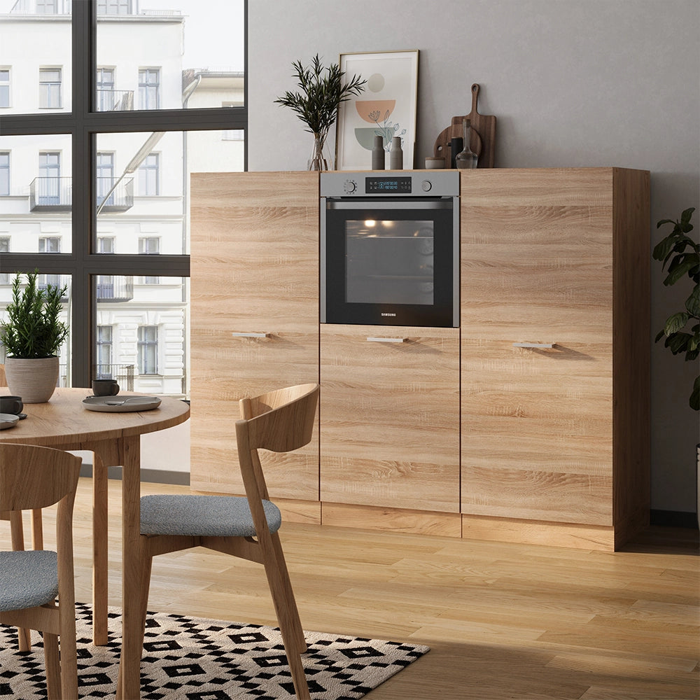 Vicco Cucine componibili piccole Rovere Sonoma/Goldkraft 180 cm senza piano di lavoro