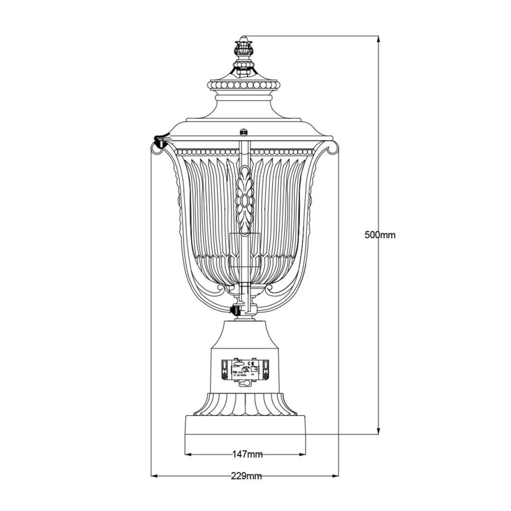 Lampada esterno piedistallo marrone E27 60W Luverne Kichler