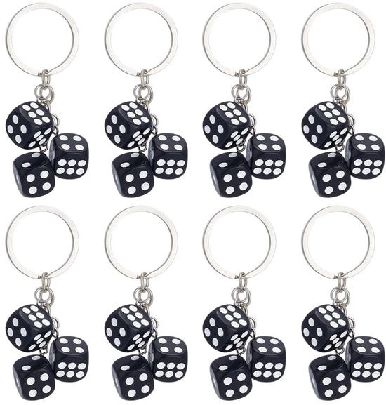 Accessori per chiavi in acciaio inossidabile a forma di cubo - 8 pezzi - con resina nera - per appendere le chiavi - ideale per le chiavi - accessori per chiavi in acciaio inossidabile - 8 pezzi - forma cubica - per appendere le chiavi