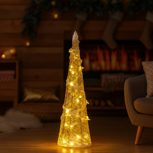 CONO NATALIZIO LUMINOSO H40/H80 CM MISURA: H40