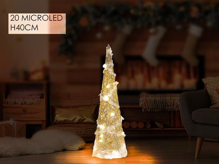 CONO NATALIZIO LUMINOSO H40/H80 CM MISURA: H40