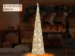 CONO NATALIZIO LUMINOSO H40/H80 CM MISURA: H80