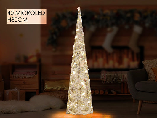 CONO NATALIZIO LUMINOSO H40/H80 CM MISURA: H80