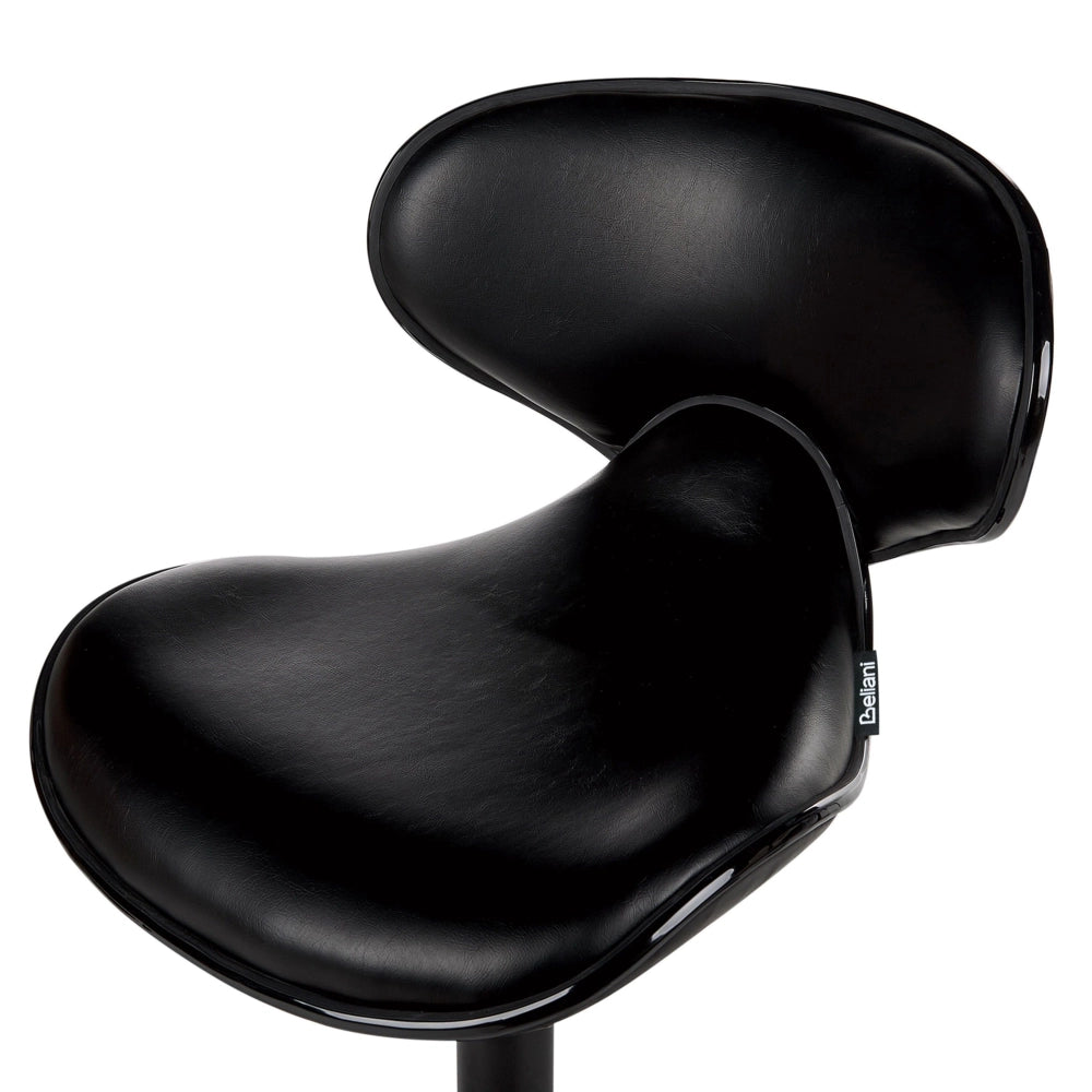 Set di 2 sgabelli moderni senza braccioli regolabili in altezza in ecopelle nero regolabile in altezza Glamour